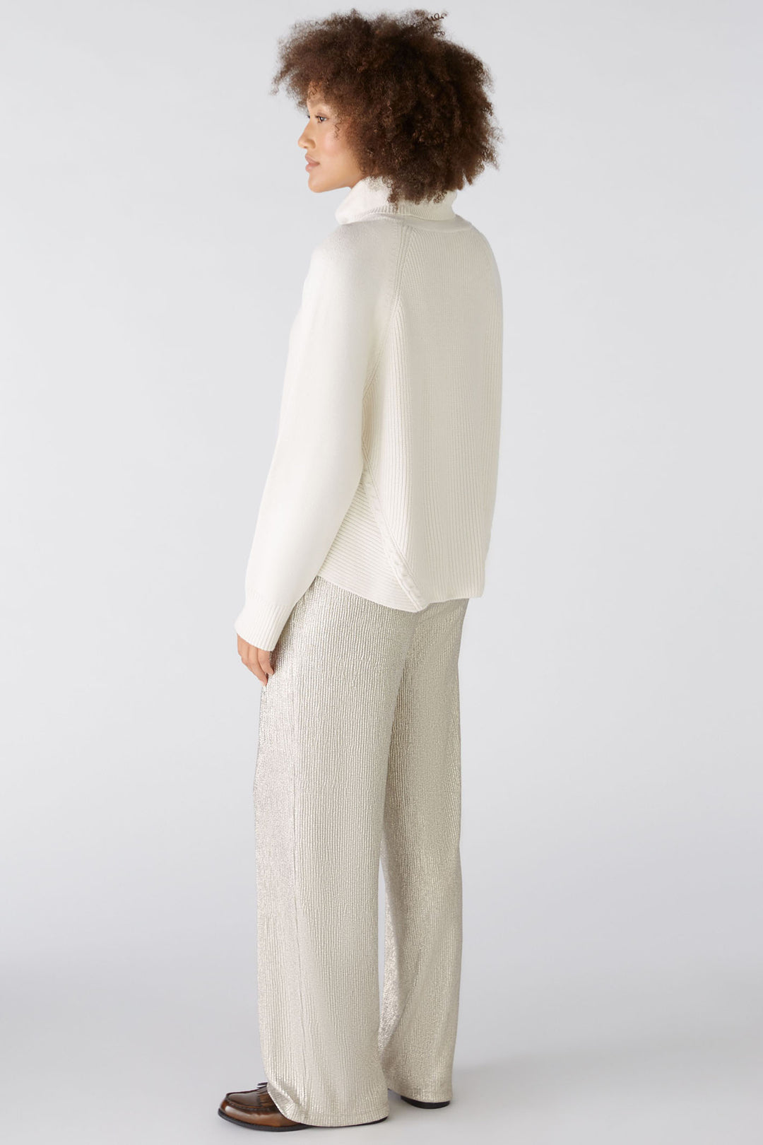 Oui 89173 Off White High Neck Jumper - Dotique