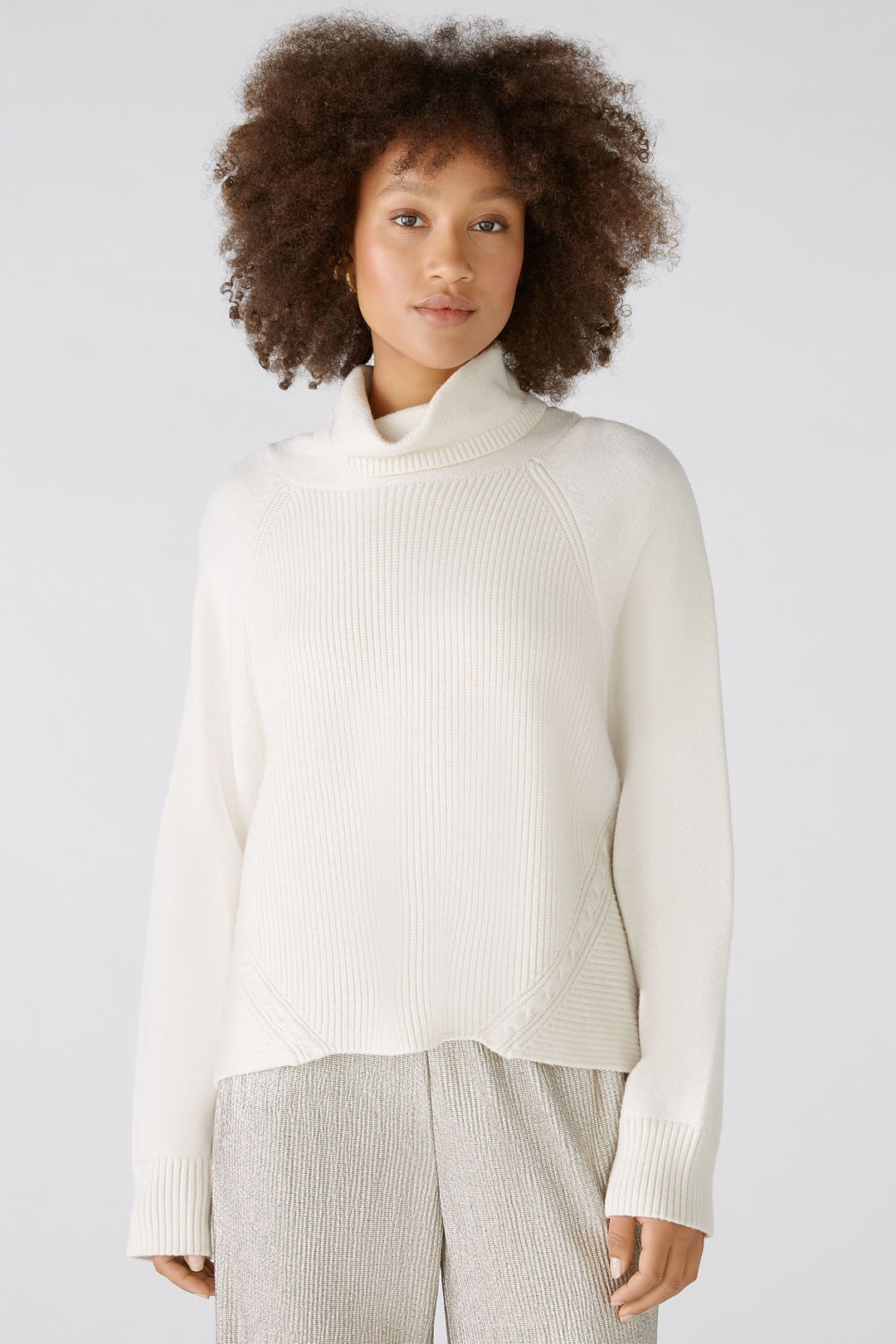 Oui 89173 Off White High Neck Jumper - Dotique