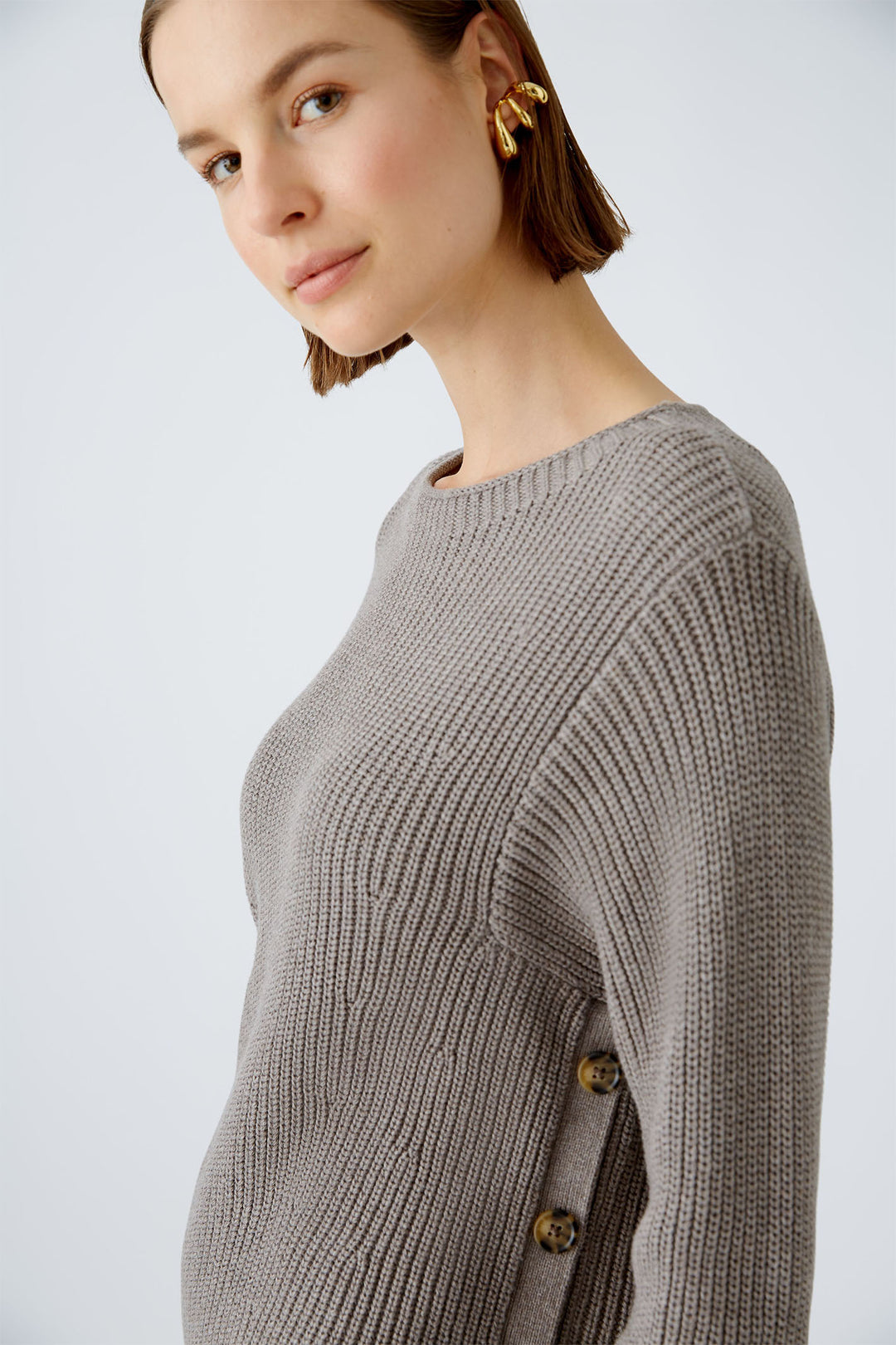 Oui 89190 Smoky Taupe Jumper - Dotique