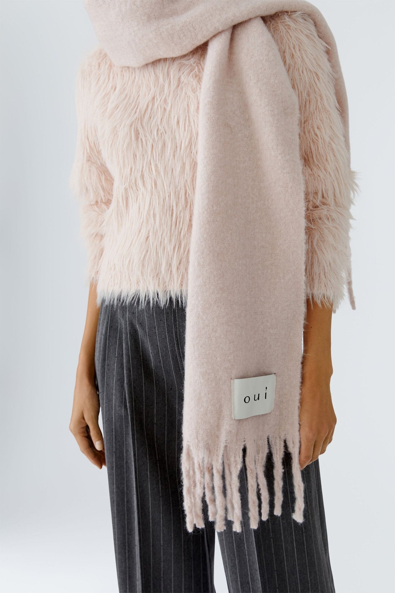 Oui 89261 Sepia Rose 3034 Tassel Scarf - Dotique - Oui