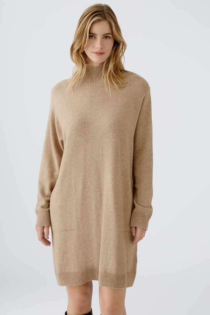 Oui 89831 Beige Knitted Dress - Dotique