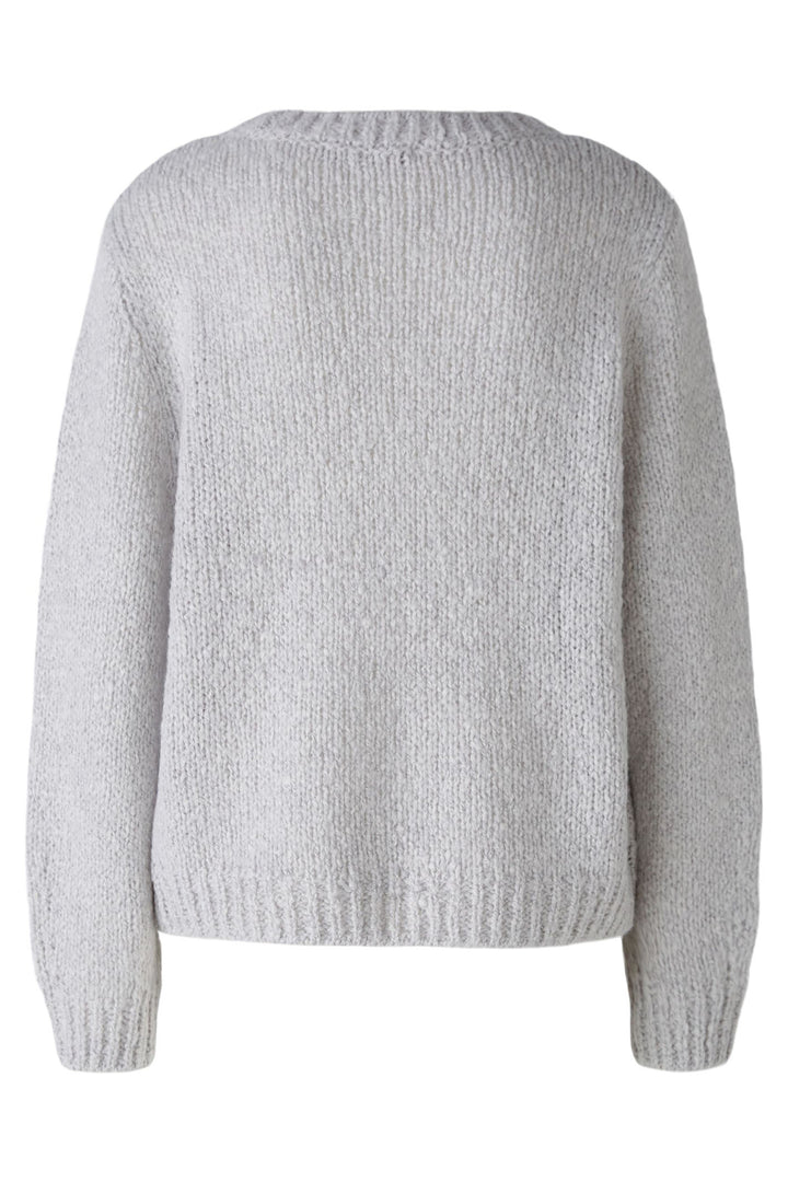 Oui 89927 Jumper Light Chunky Knit Grey - Dotique