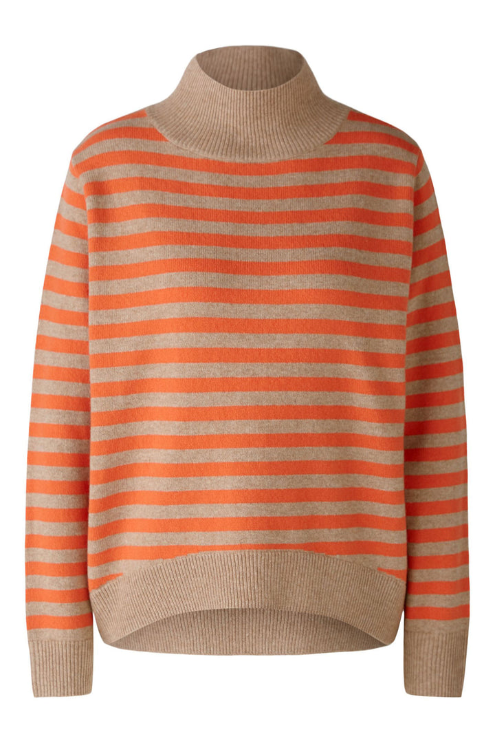 Oui 89934 Beige Orange Stripe Jumper - Dotique