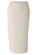 Oui 90087 Light Beige Melange Knit Skirt - Dotique