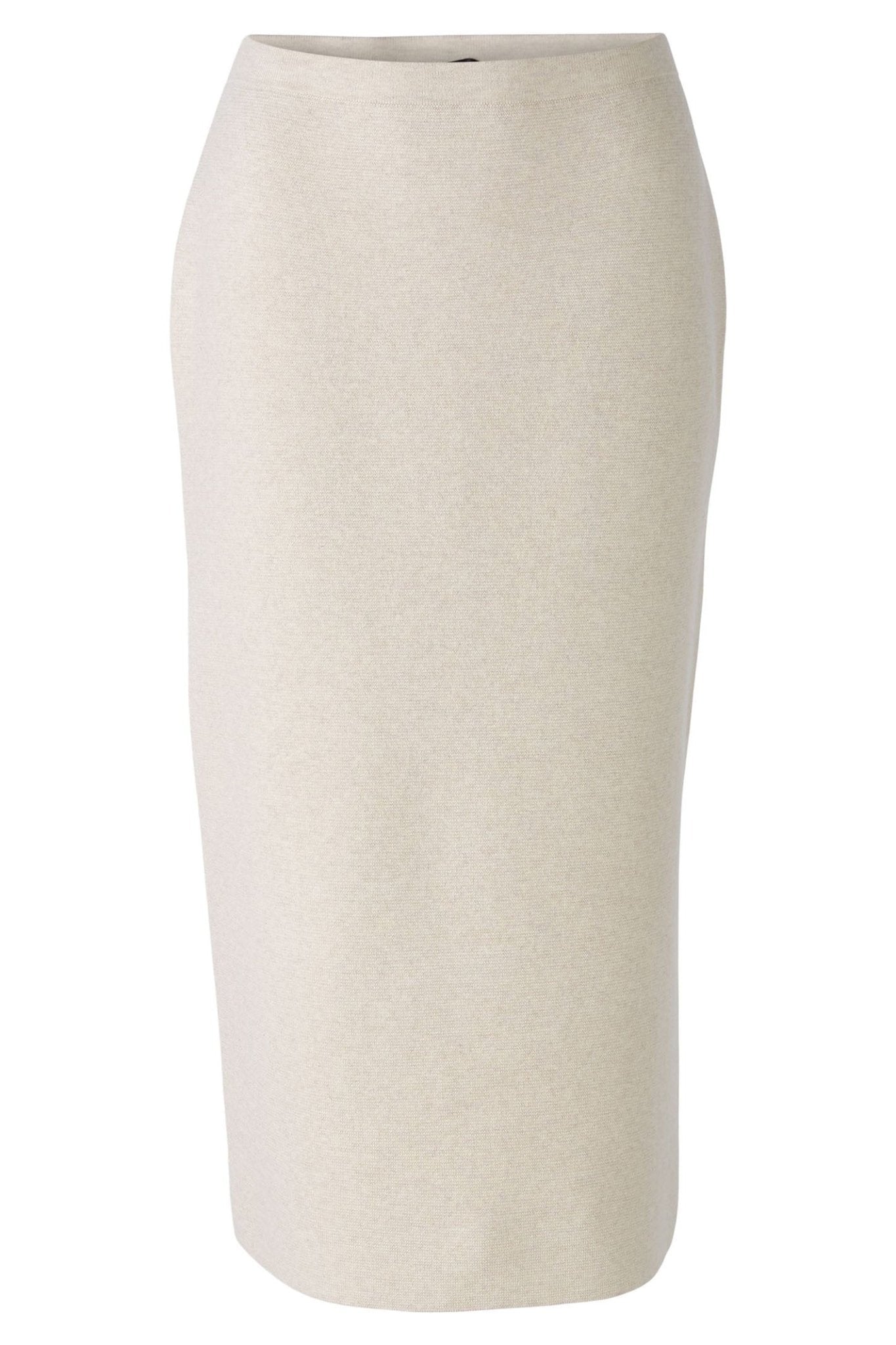 Oui 90087 Light Beige Melange Knit Skirt - Dotique