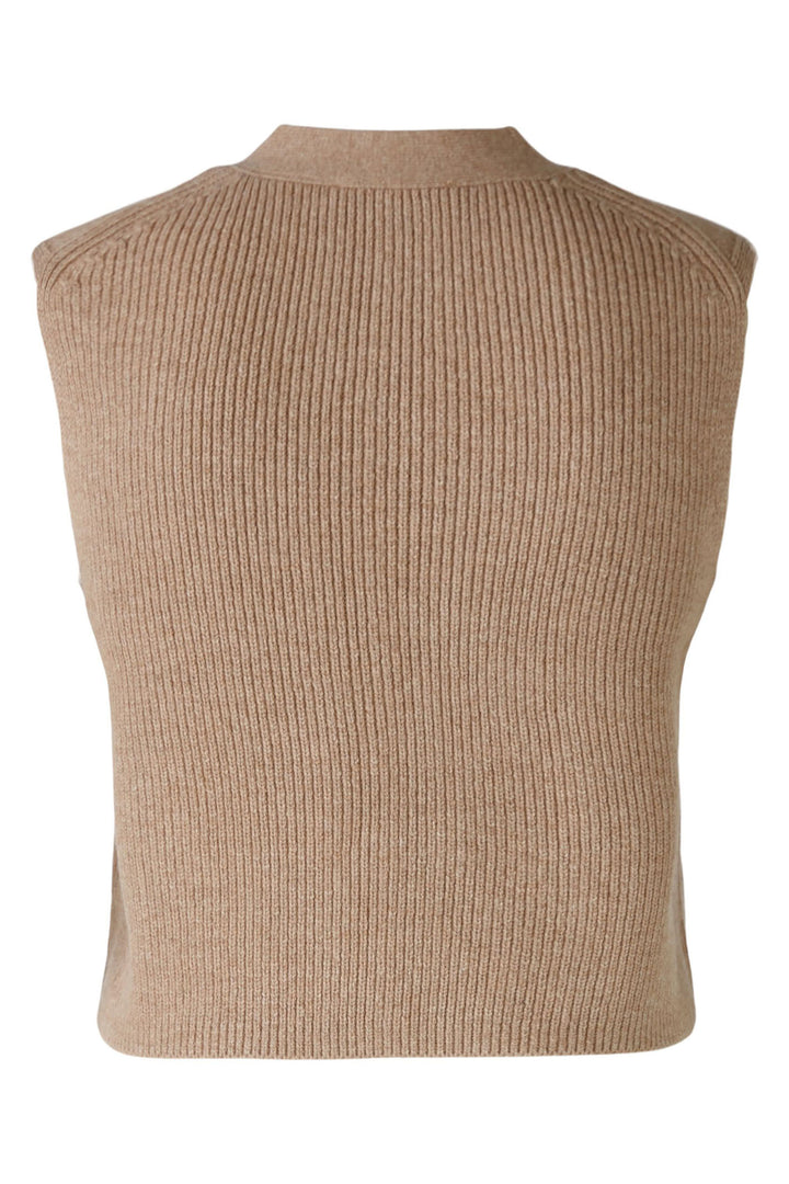 Oui 90235 Beige Knitted Waistcoat - Dotique