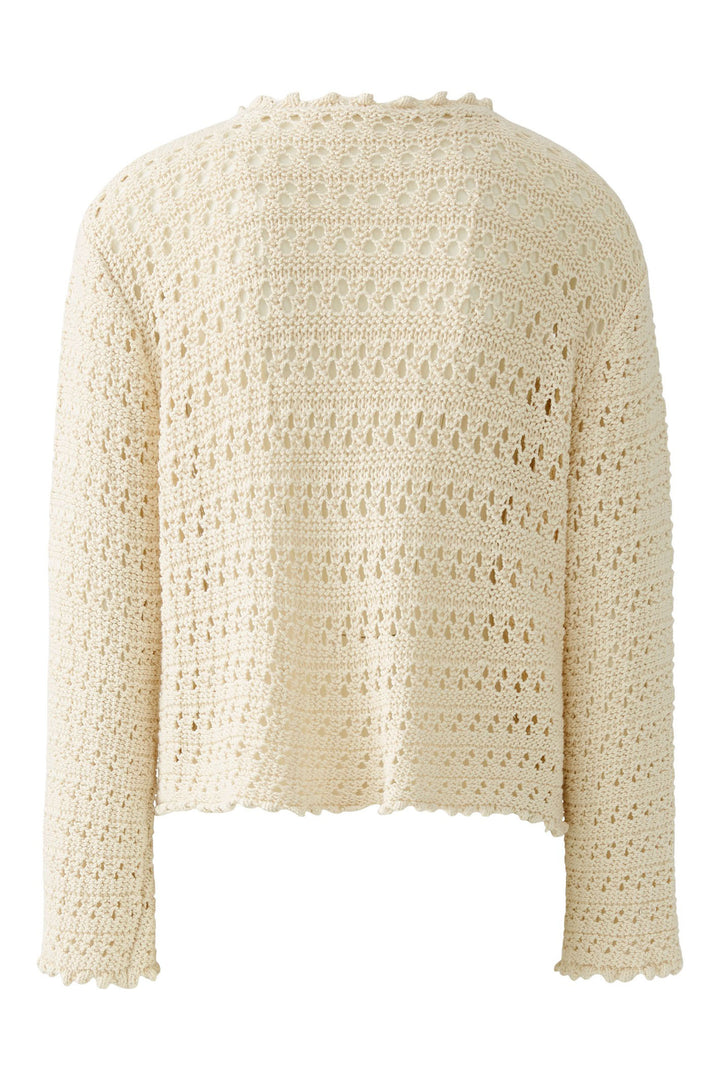 Oui 90812 Gardenia Cream Crochet Knit Jumper - Dotique