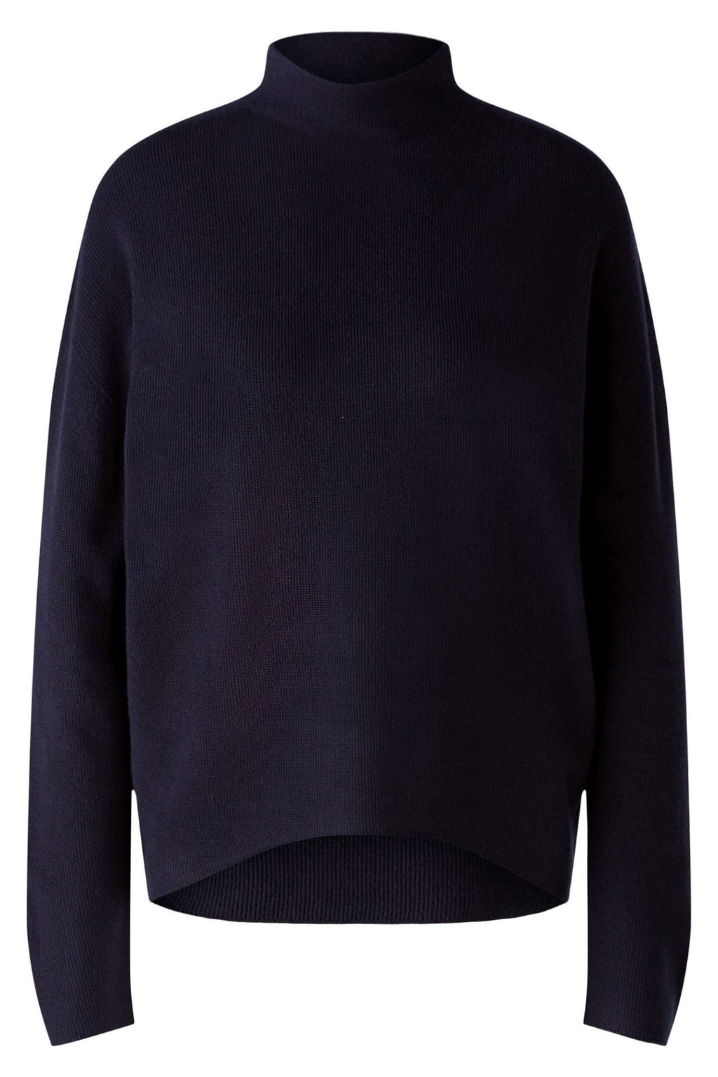 Oui 91546 Dark Blue Mock Turtleneck Jumper - Dotique