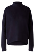 Oui 91546 Dark Blue Mock Turtleneck Jumper - Dotique