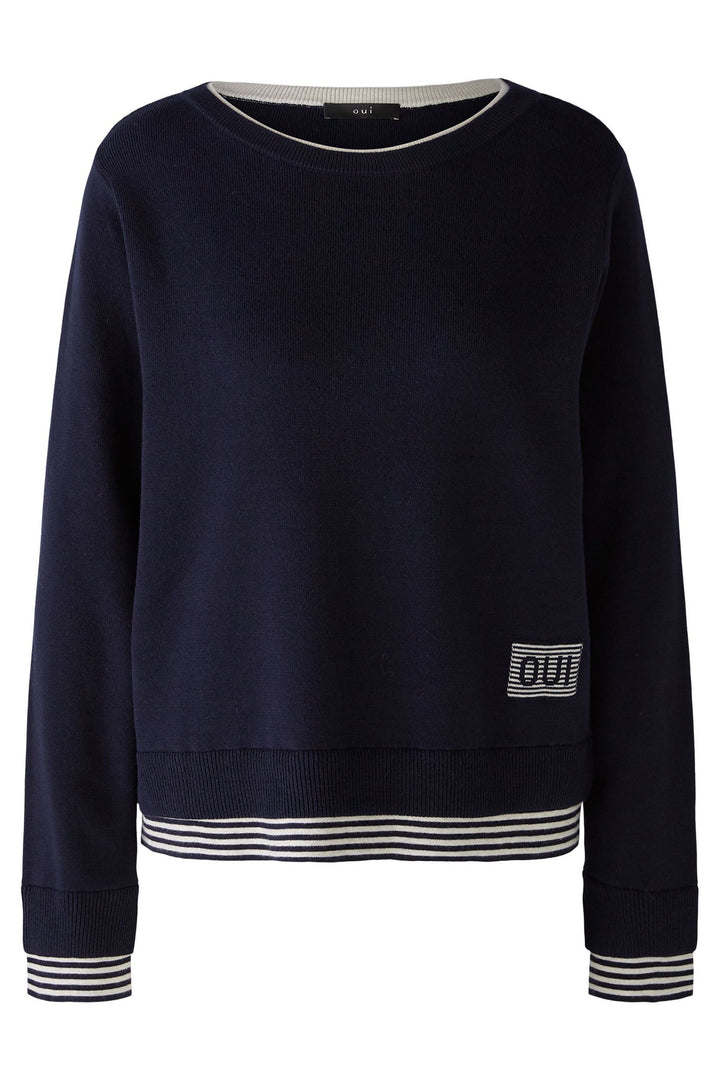 Oui 91550 Navy Leeza Jumper - Dotique