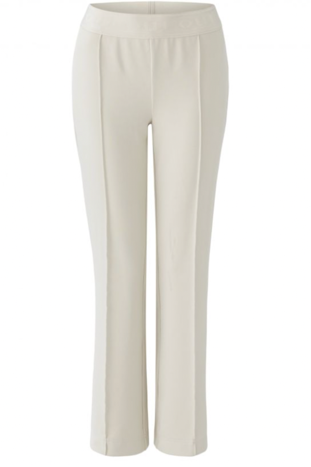 Front view of Oui 91720 Off White Pull On Trousers (1136) by Oui, shop Oui at Dotique for elegant casual style