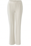 Front view of Oui 91720 Off White Pull On Trousers (1136) by Oui, shop Oui at Dotique for elegant casual style
