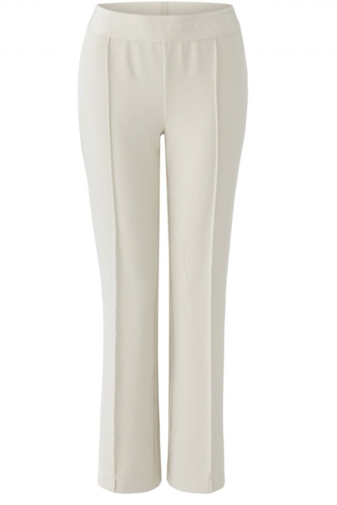 Front view of Oui 91720 Off White Pull On Trousers (1136) by Oui, shop Oui at Dotique for elegant casual style