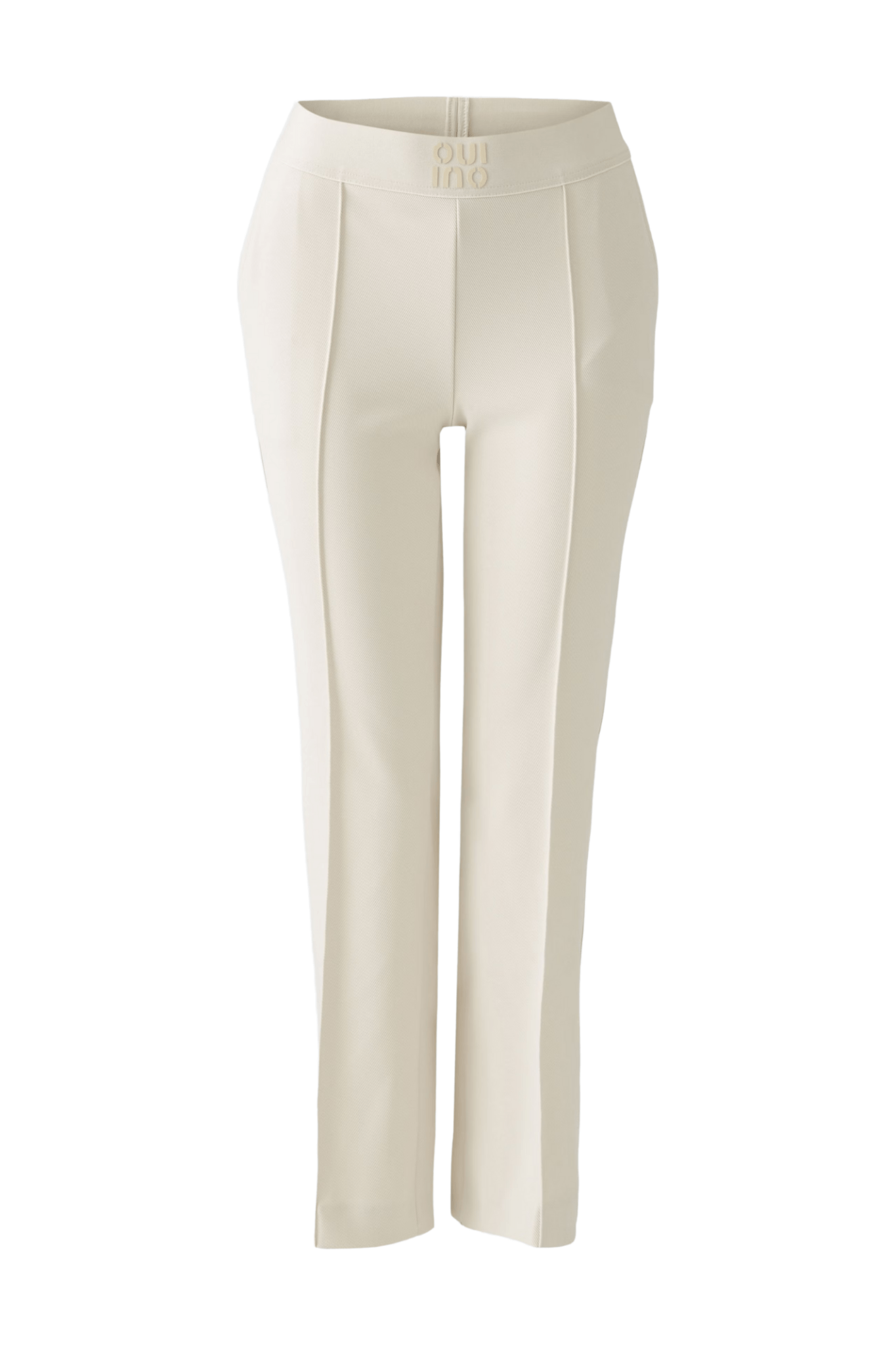 Oui 0091720 Trousers with Elastic Waistband Taupe