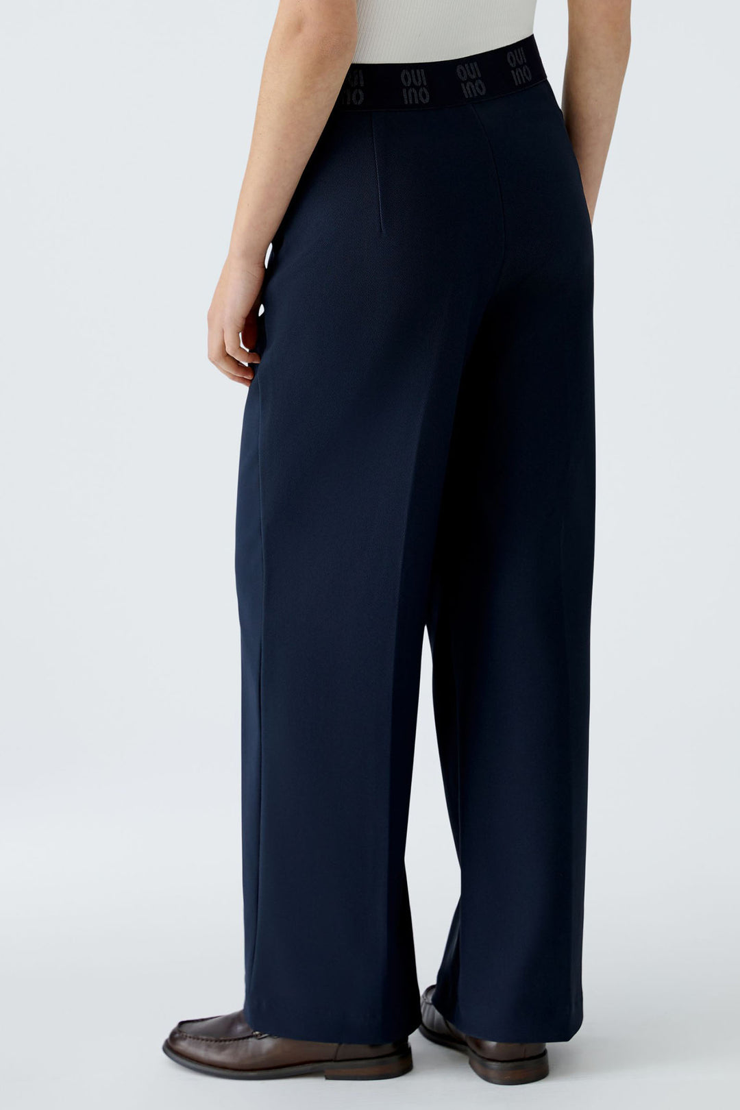 Oui 91737 Dark Blue Pull-On Trousers - Dotique