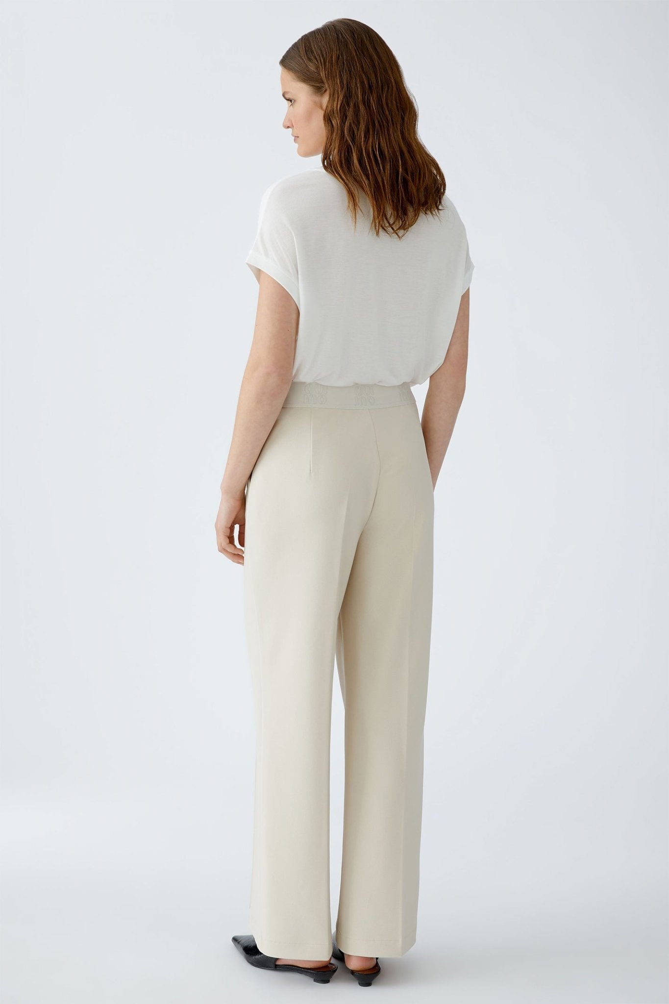 Oui 91737 Offwhite 1136 Pull - On Trousers - Dotique - Oui