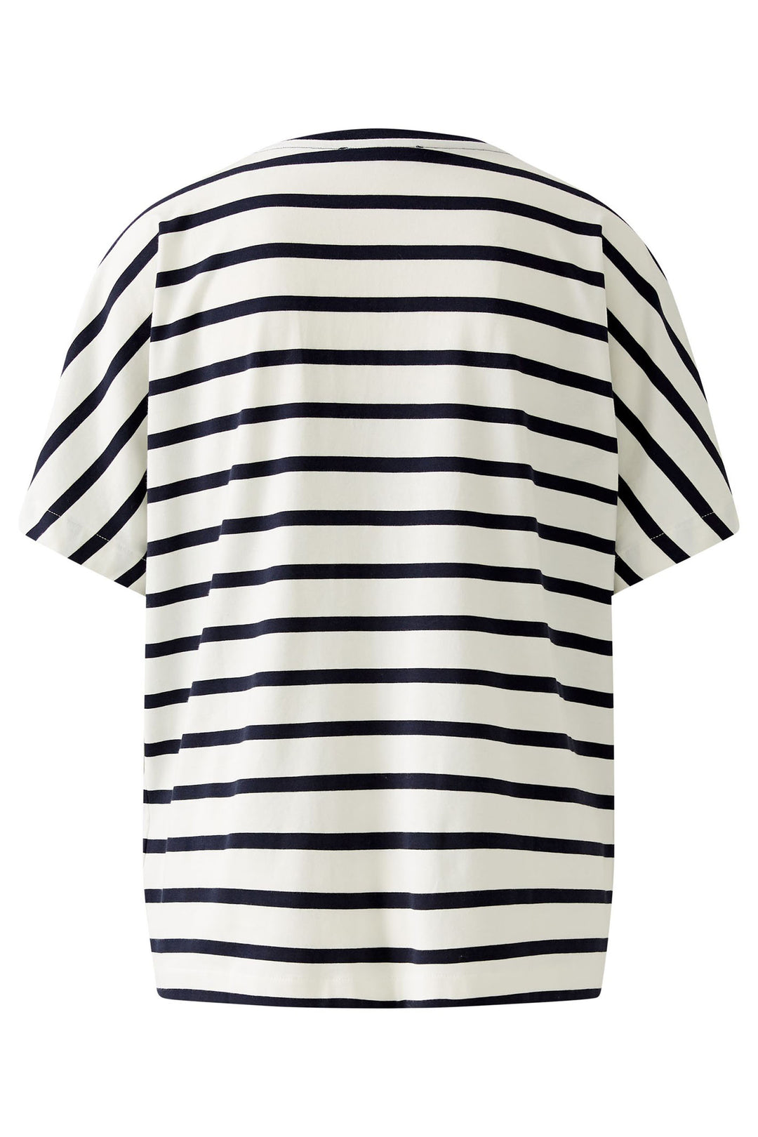 Oui 91839 White Blue Stripe Paris Motif T-Shirt - Dotique