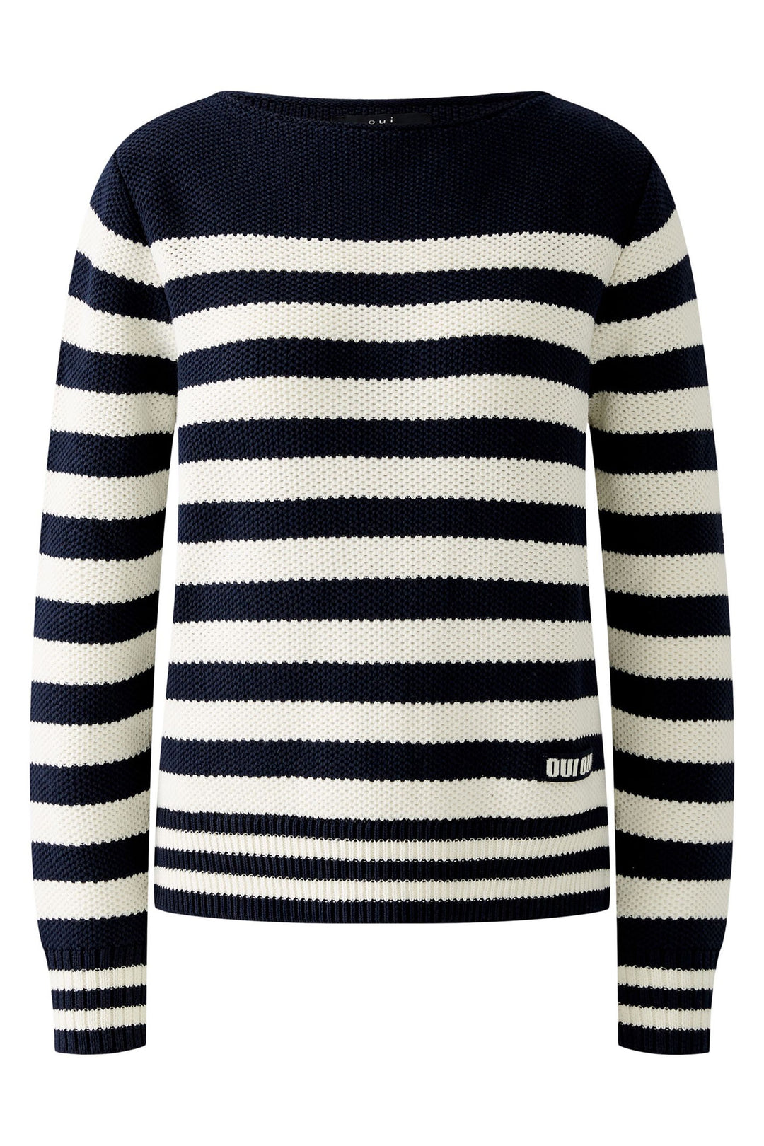 Oui 91948 Dark Blue White Striped Jumper - Dotique