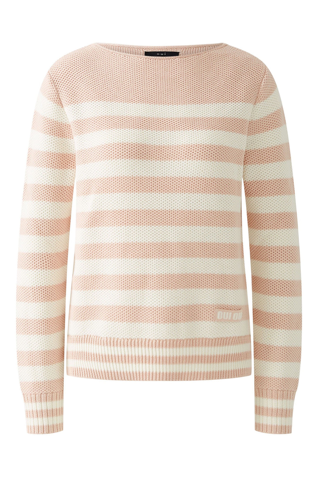 Oui 91948 Pale Pink White Striped Jumper - Dotique