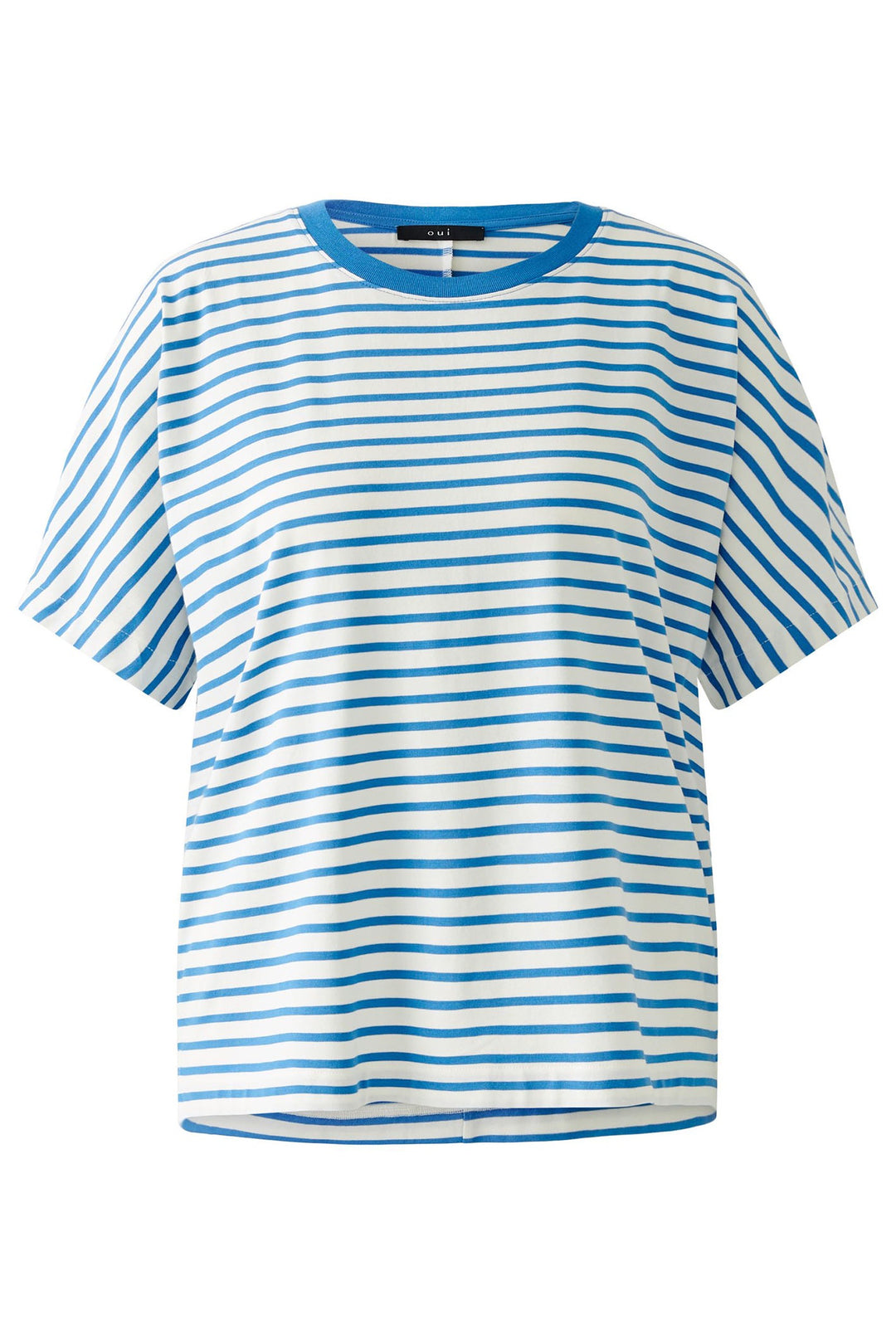 Oui 92555 Off-White Blue Stripe T-Shirt - Dotique