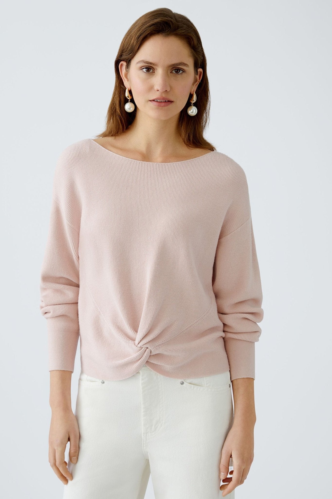 Oui 92954 Peach Whip Pullover Knot Front Detail - Dotique