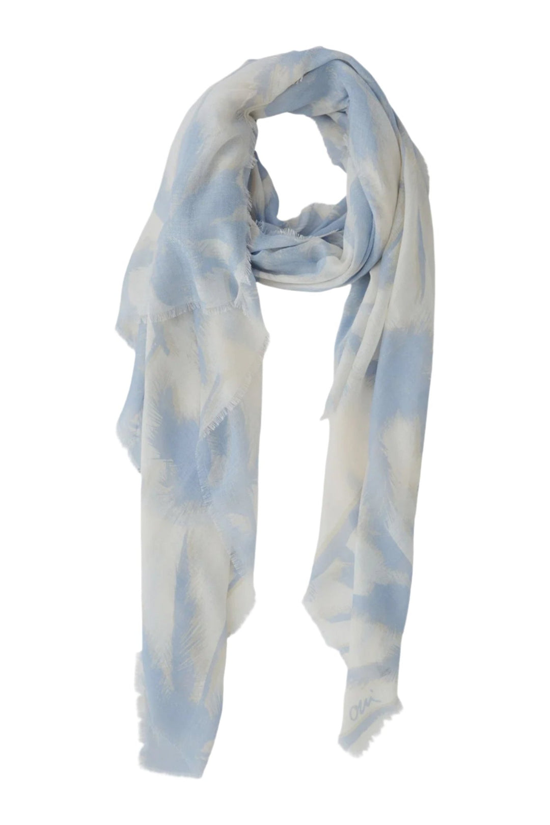 Oui 92986 White Blue Scarf - Dotique