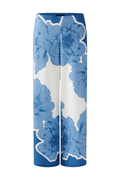 Oui 93013 Blue & White Floral Culotte Trousers - Dotique