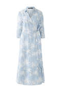 Oui 93057 Blue & White Cotton Wrap Dress - Dotique