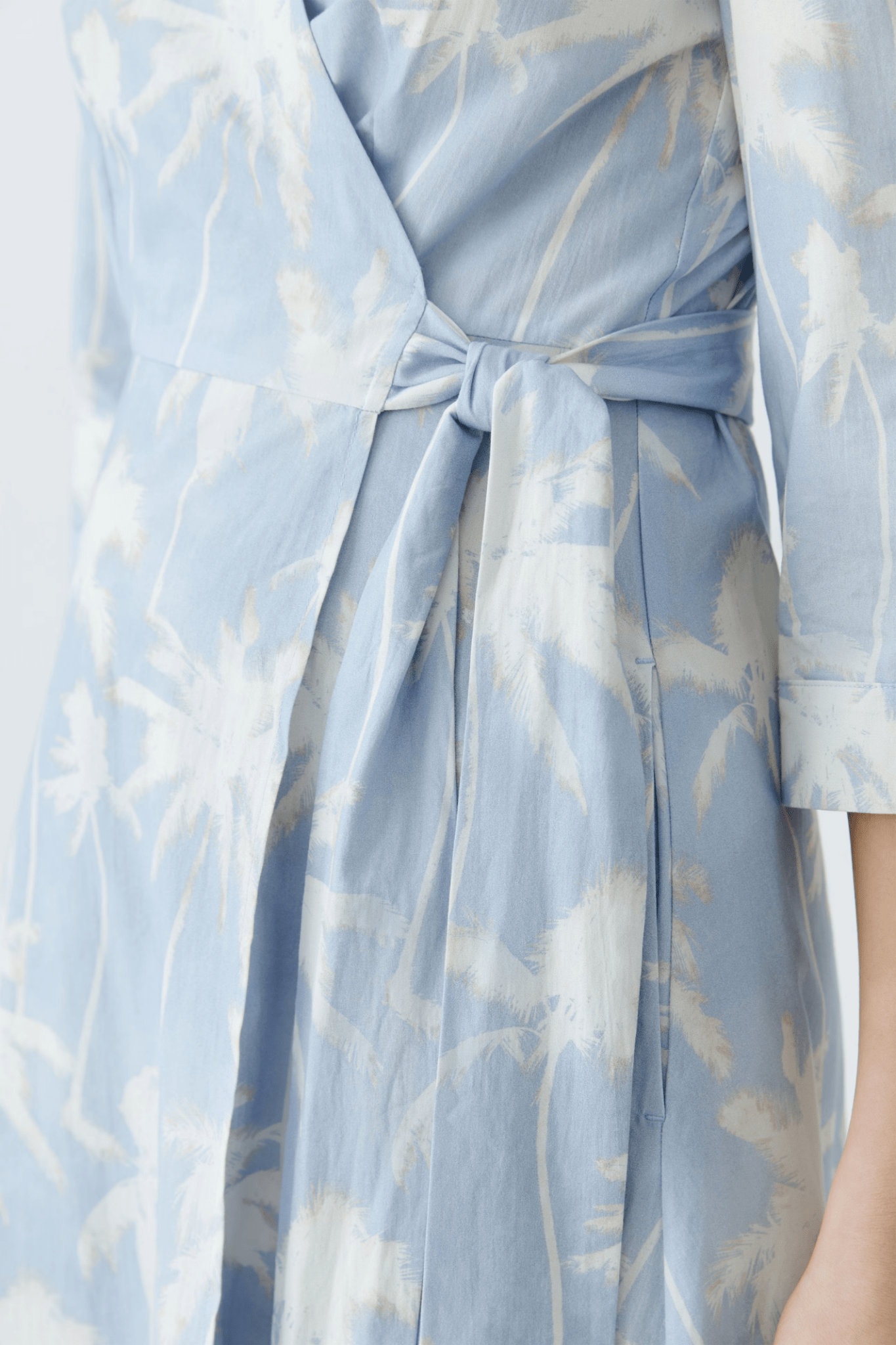 Oui 93057 Blue & White Cotton Wrap Dress - Dotique