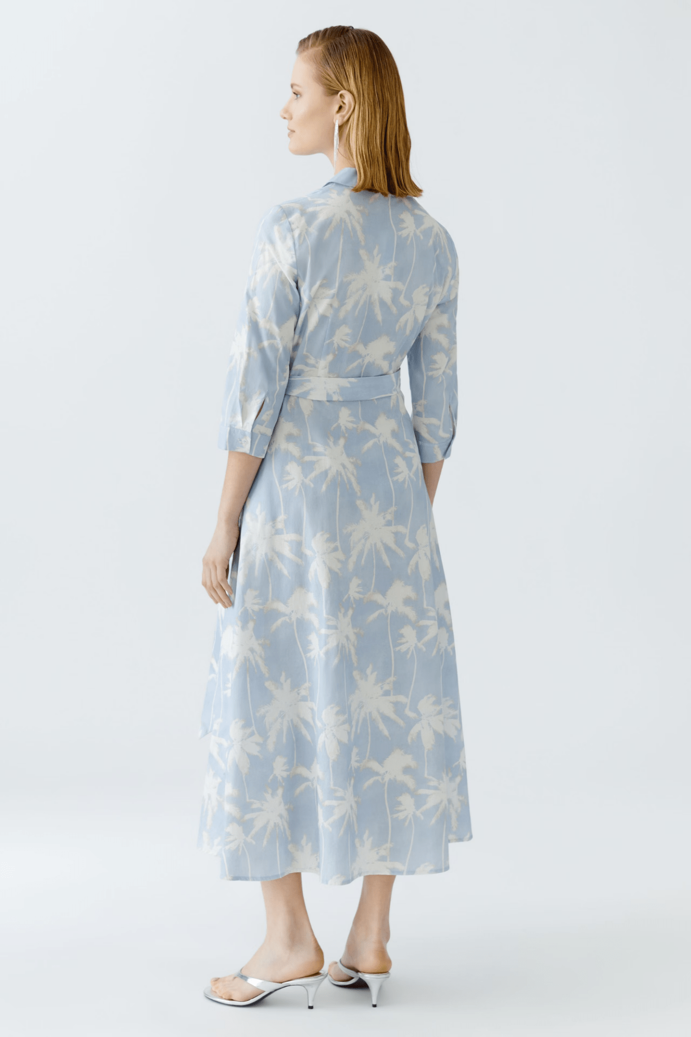 Oui 93057 Blue & White Cotton Wrap Dress - Dotique
