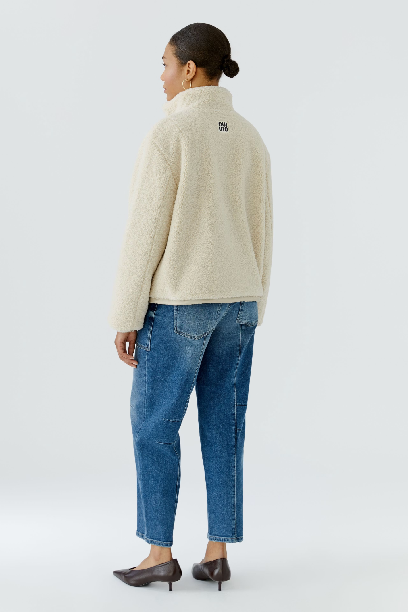 Oui light stone teddy fleece blouson jacket – Dotique