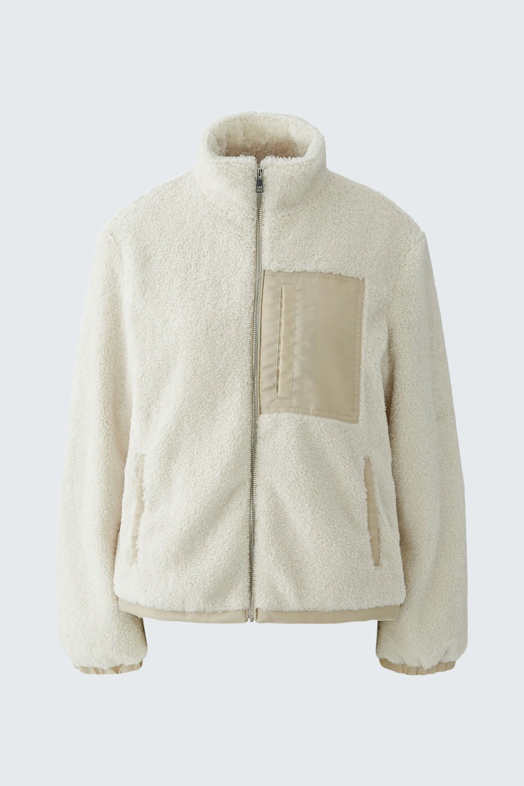 Oui light stone teddy fleece blouson jacket – Dotique