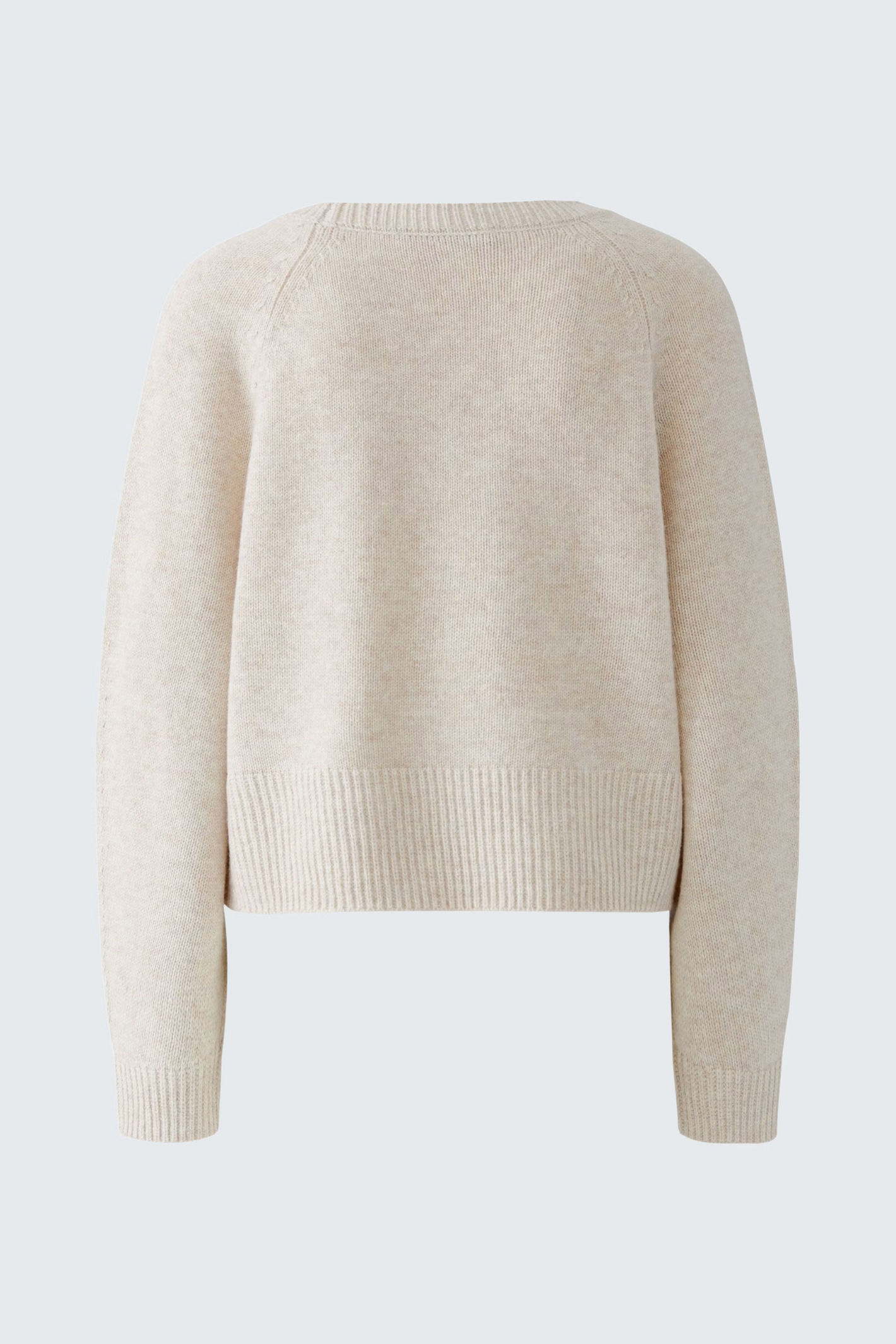 Dotique Oui ANGEL knit pullover in light beige melange with a relaxed fit and boat neckline.