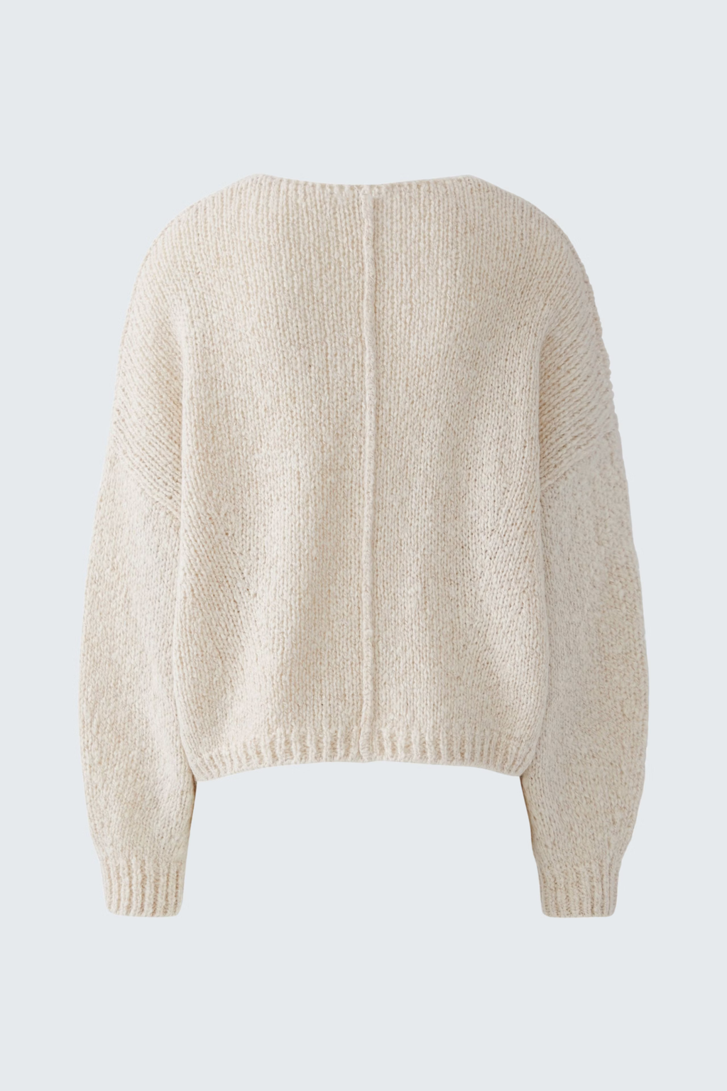 Oui light beige mel oversized V-neck pullover – Dotique