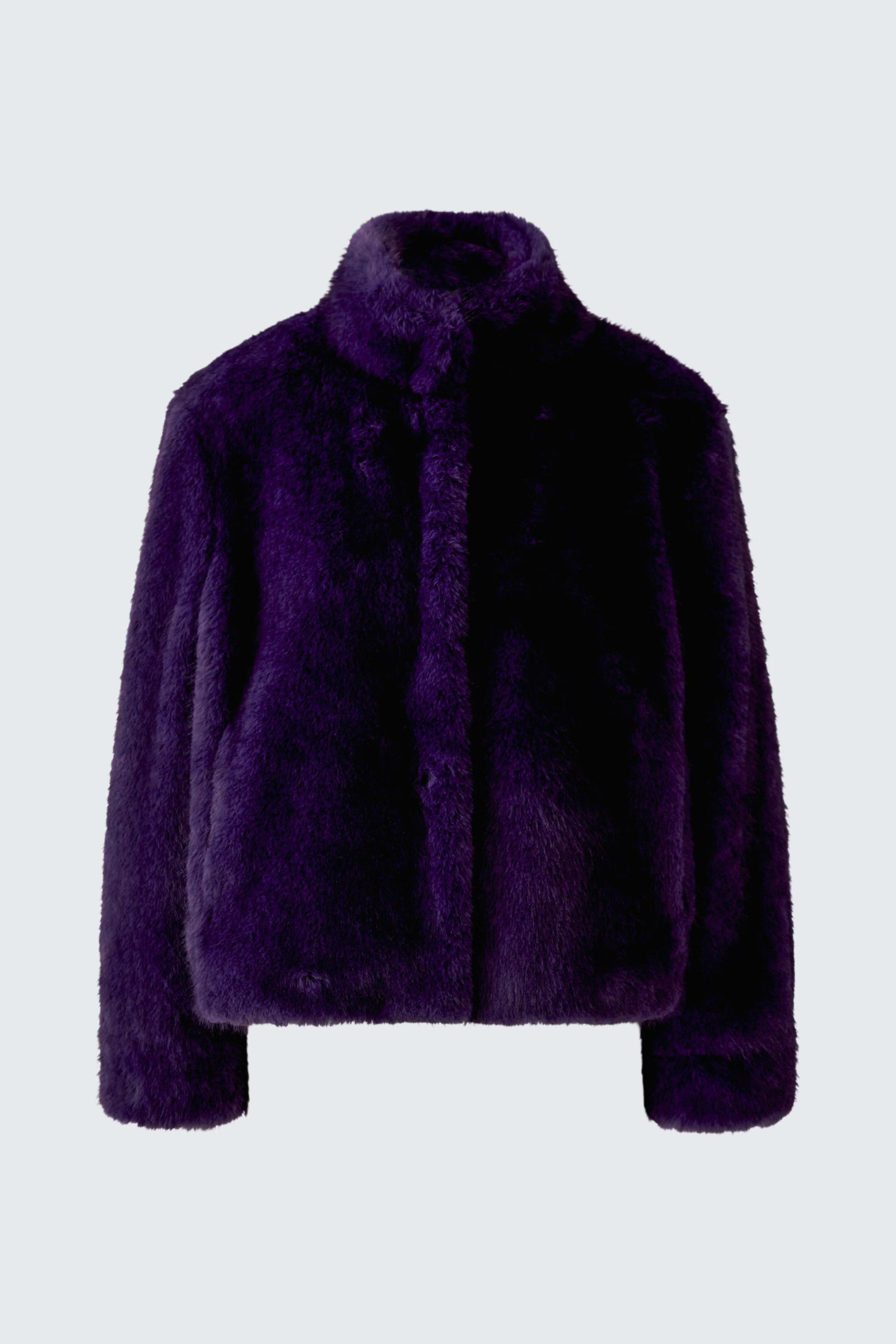 Oui Mysterioso purple faux fur outdoor jacket – Dotique