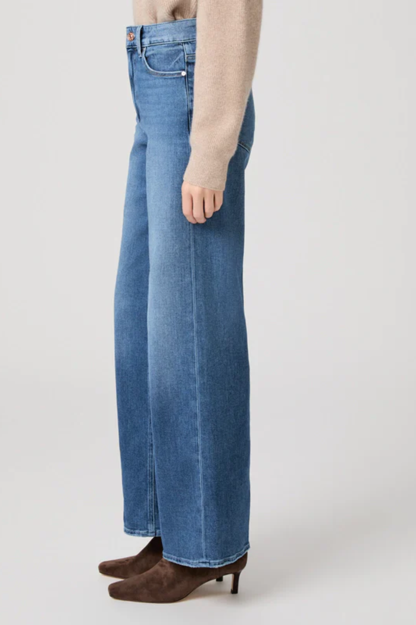 PAIGE Anessa 31" High Rise Wide Leg Jeans Freeride