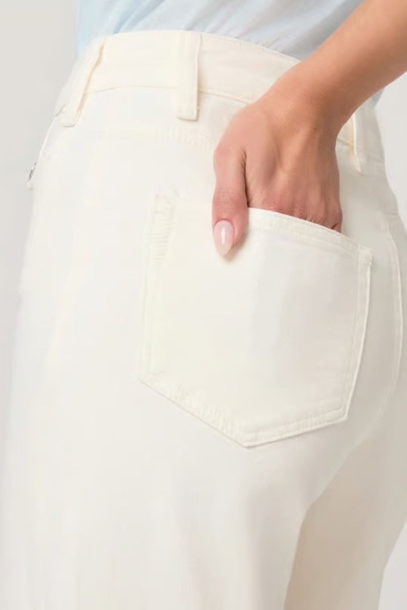 PAIGE Anessa 31" High Rise Wide Leg Jeans Tonal Ecru