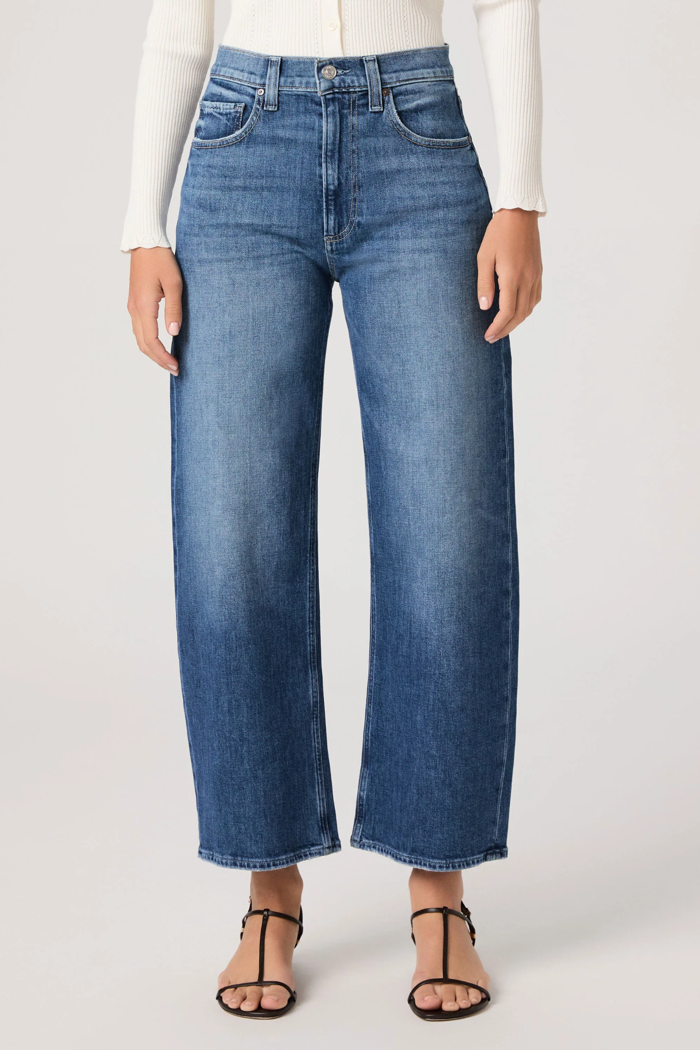 PAIGE Arellia Ankle barrel leg jeans in Stoneview – Dotique