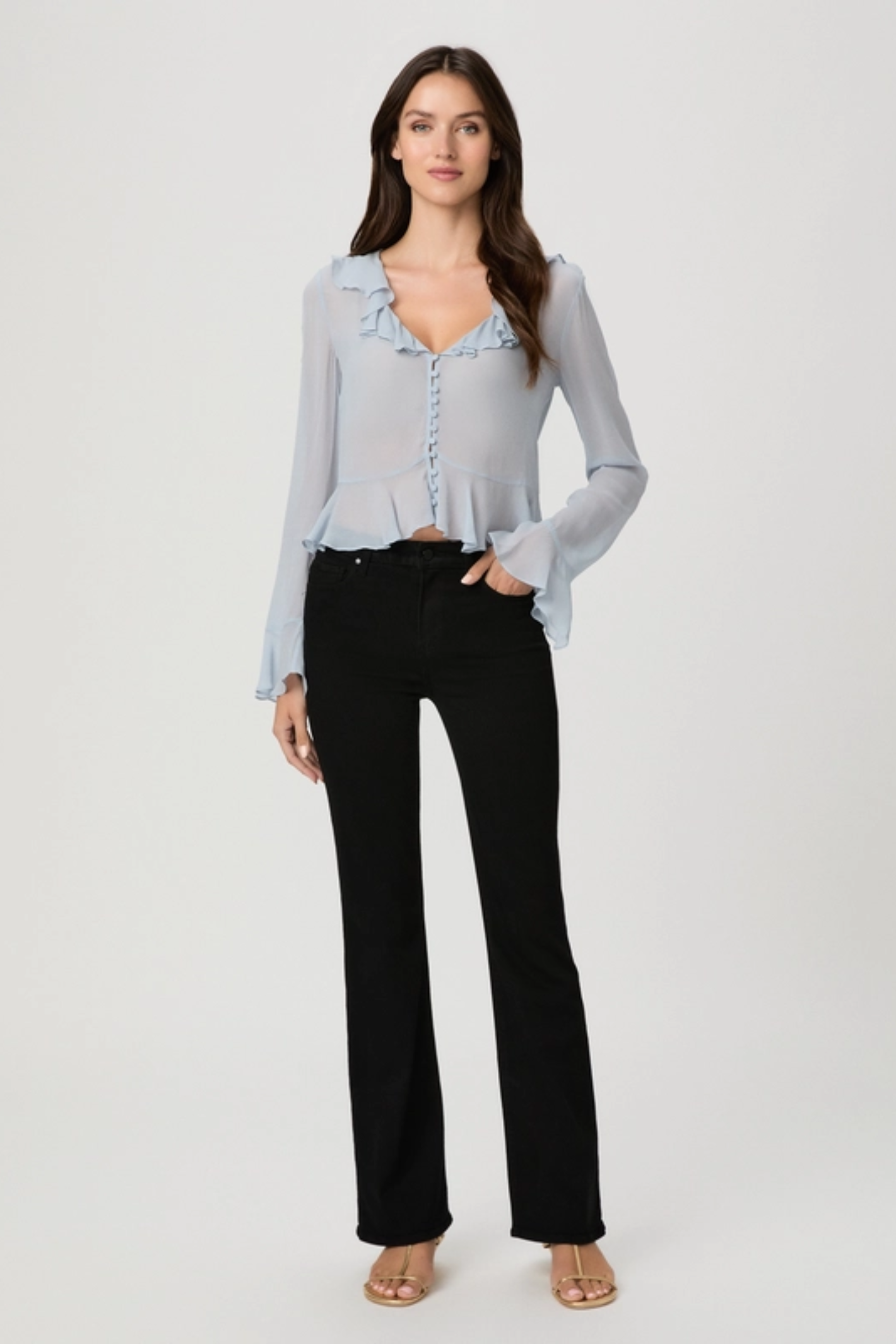 Shop the PAIGE High Rise Laurel Canyon 32" Bootcut Jeans in Black Shadow at Dotique. Crafted from signature TRANSCEND denim for exceptional comfort, stretch and a flattering bootcut fit.