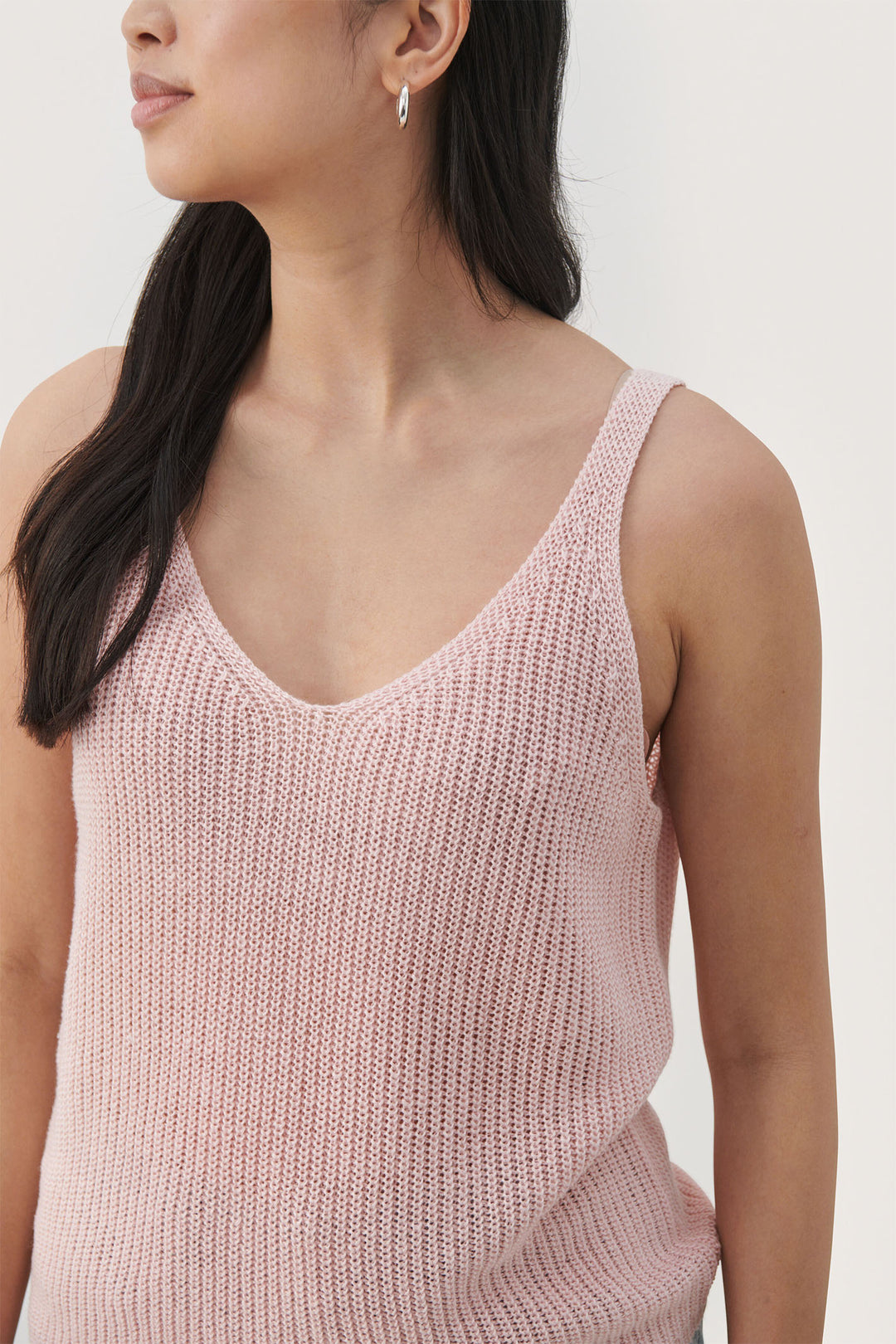 Part Two 30305129 CameronaPW Potpourri Pink Knitted Linen Vest Top - Dotique