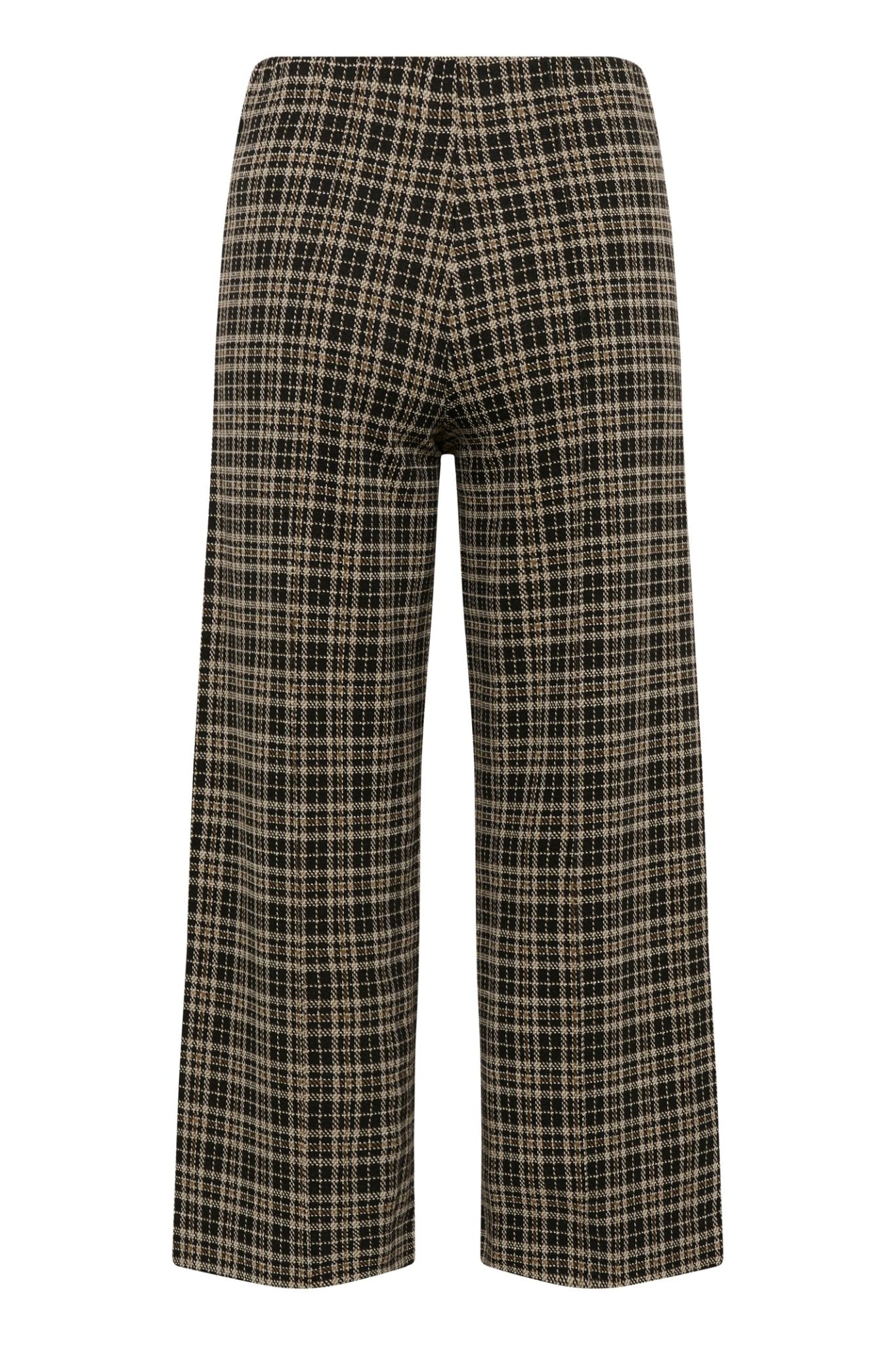 Part Two IlisanPW PA pull-on trousers dark navy check with elasticated waistband and no button fastening.

