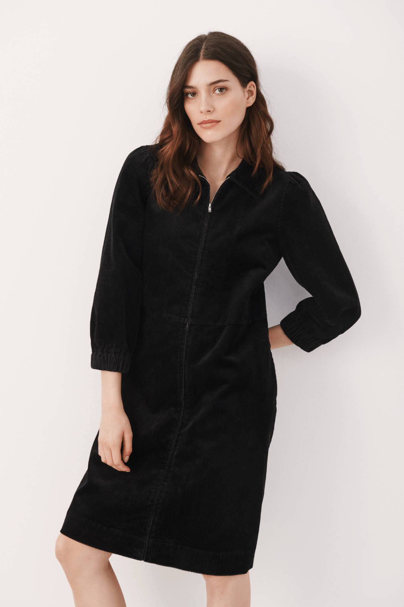 Part Two EyvorsPW DR Dress in Black – cotton blend stretch dress with flattering silhouette available at Dotique
