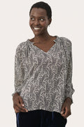 Part Two 30308415 ElisaPW Blouse French Oak Paisley Cream - Dotique - Part Two
