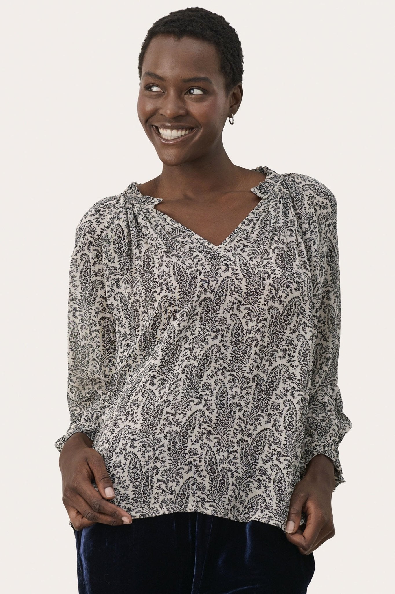 Part Two 30308415 ElisaPW Blouse French Oak Paisley Cream - Dotique - Part Two