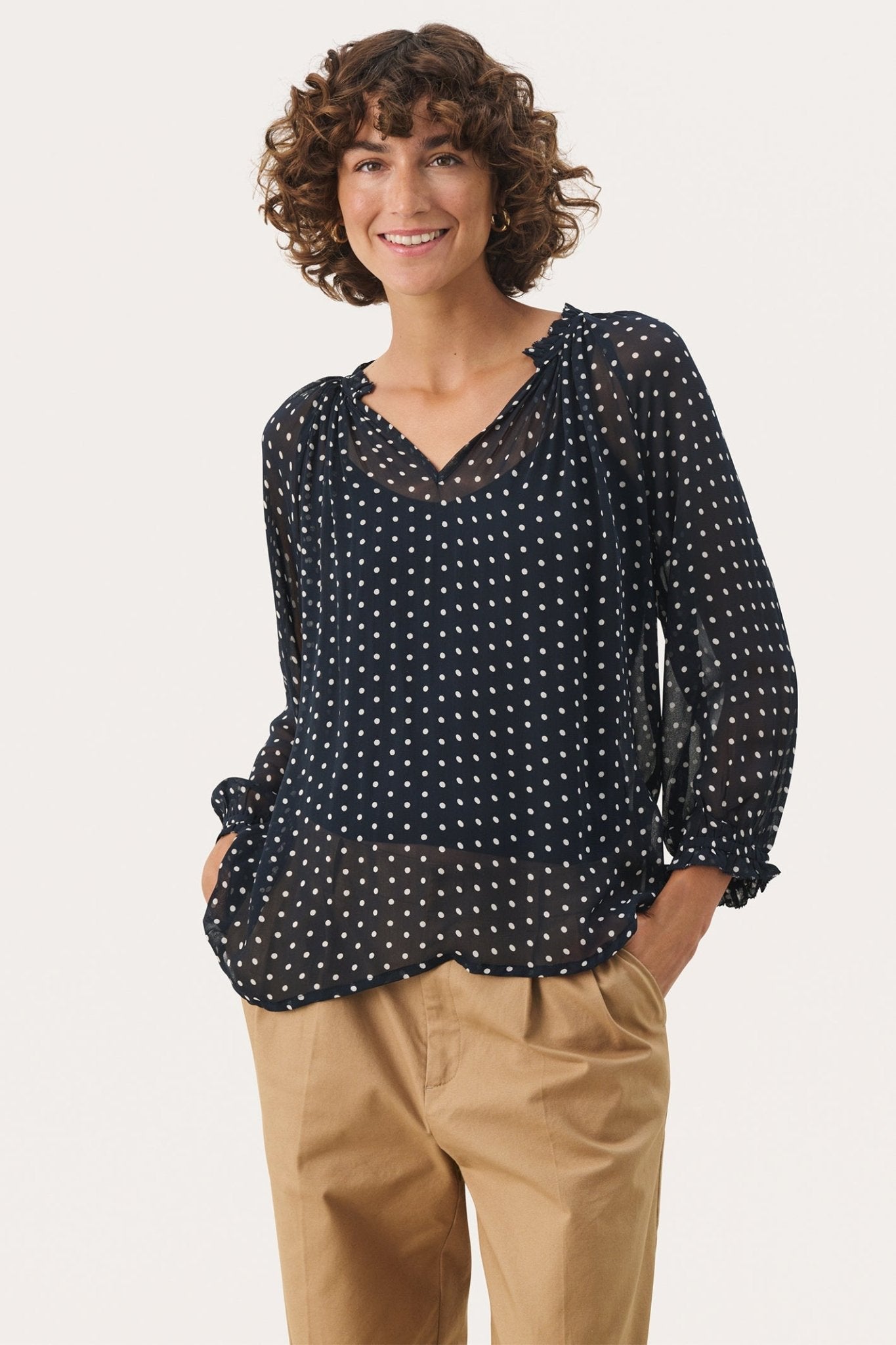 Part Two 30308415 Elsia Polka Dot Blouse - Dotique