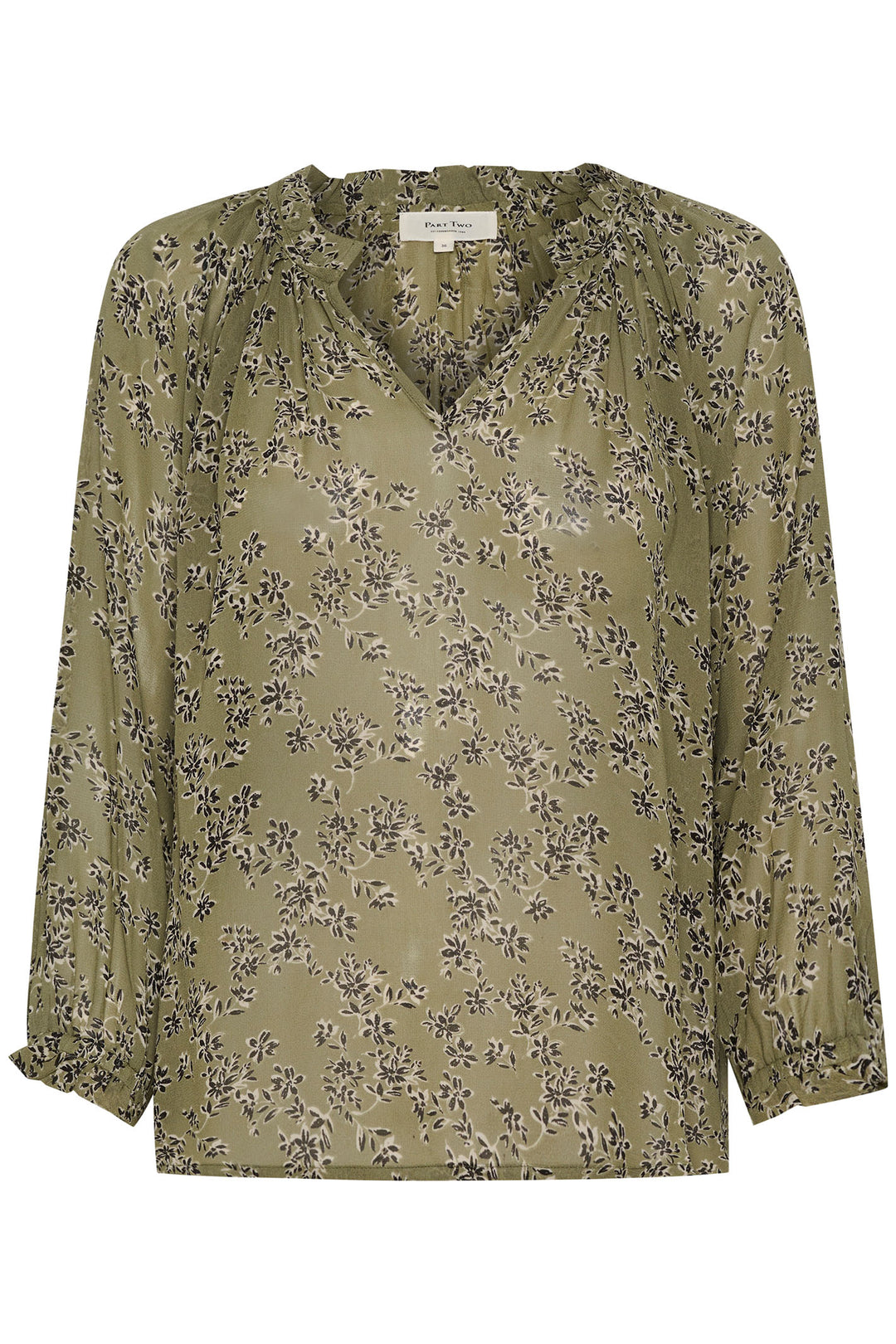 Part Two 30308415 Elsia PW BL Vetiver Green Scattered Print Blouse - Dotique