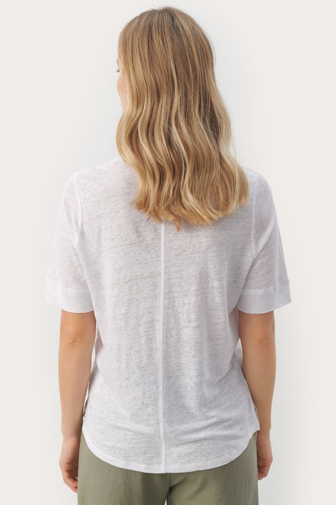 Part Two 30308736 CurliesPW TS Bright White V-Neck T-Shirt - Dotique