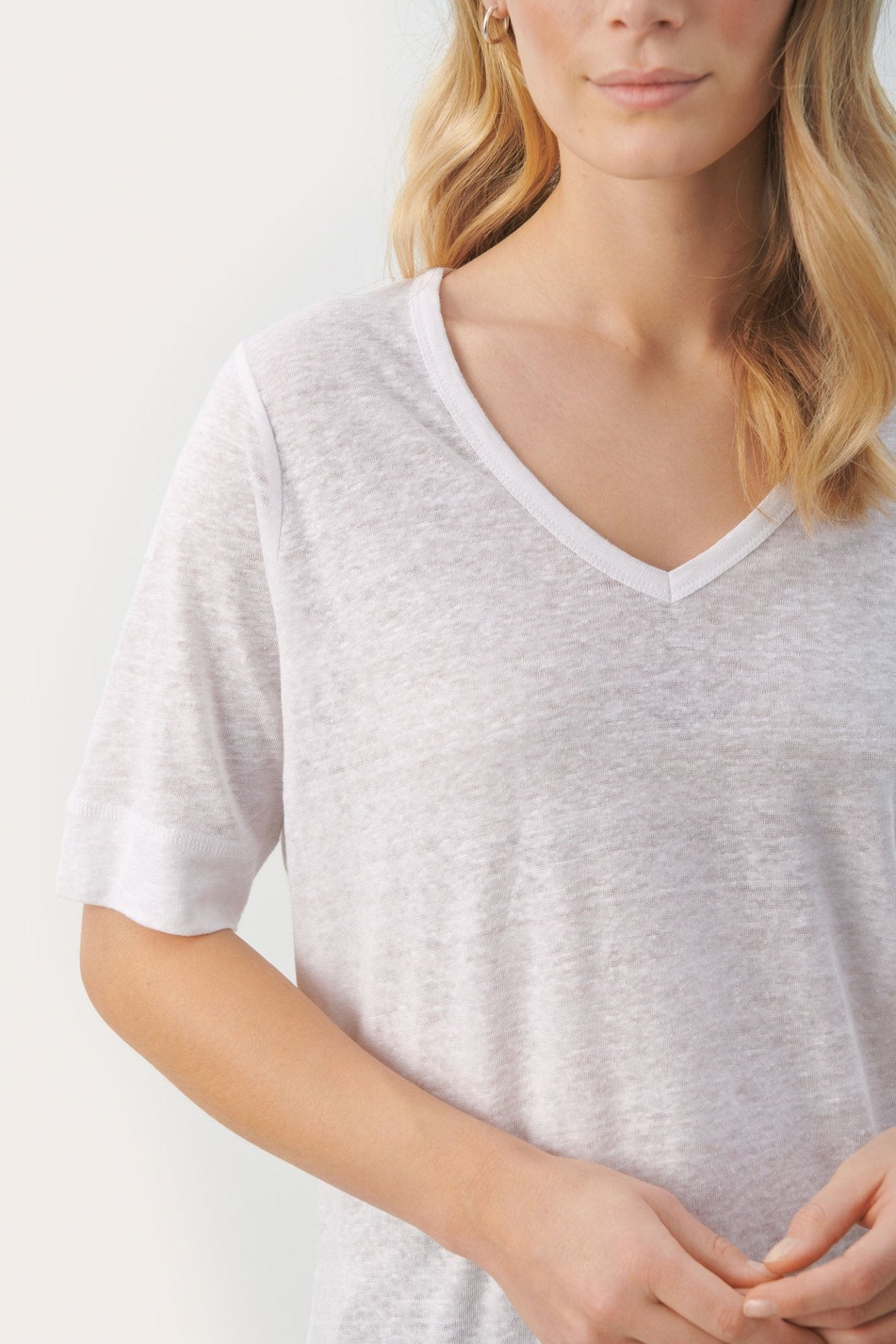 Part Two 30308736 CurliesPW TS Bright White V-Neck T-Shirt - Dotique