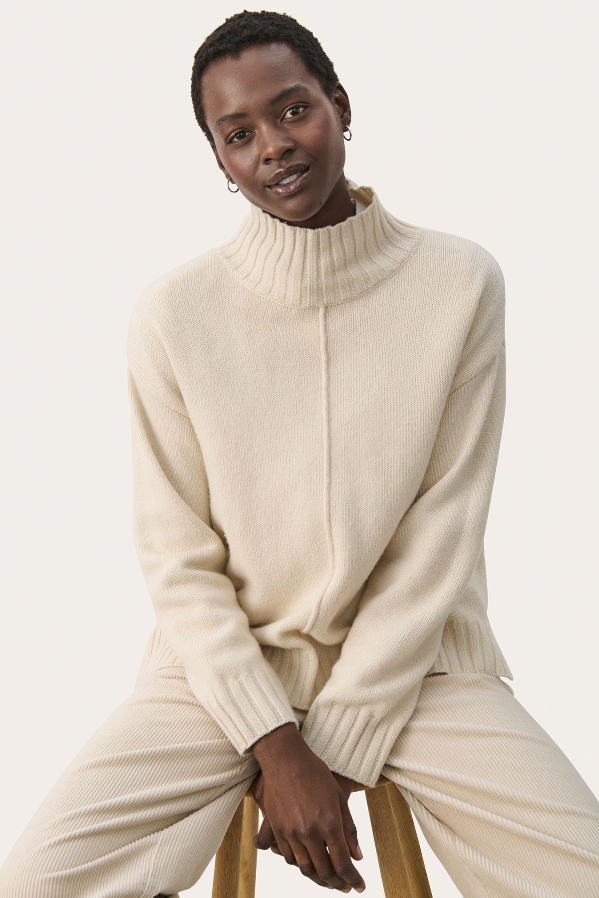 Part Two 30308967 LilyePW High Neck Jumper Birch Cream You can shop Part Two at Dotique