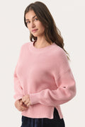 Part Two 30309012 LumaOW Ribbed Jumper Silver Pink - Dotique - Part Two
